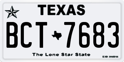 TX license plate BCT7683