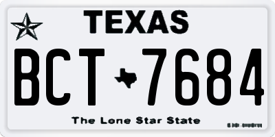 TX license plate BCT7684