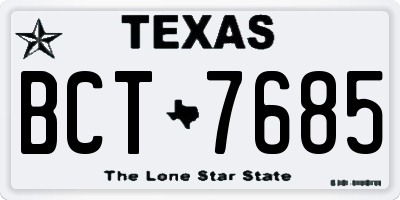 TX license plate BCT7685