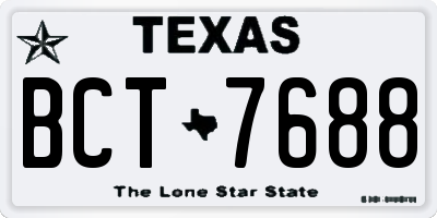 TX license plate BCT7688