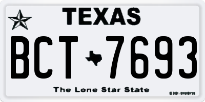 TX license plate BCT7693