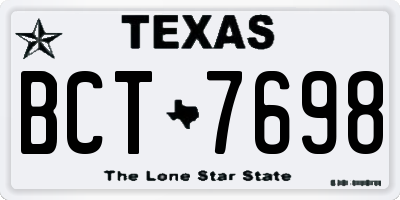 TX license plate BCT7698