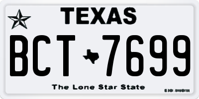 TX license plate BCT7699