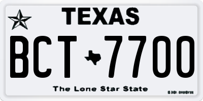 TX license plate BCT7700