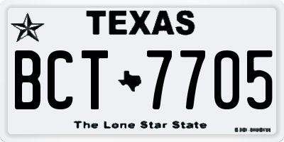 TX license plate BCT7705