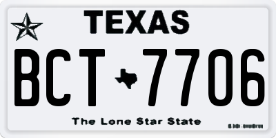 TX license plate BCT7706