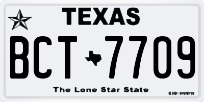 TX license plate BCT7709