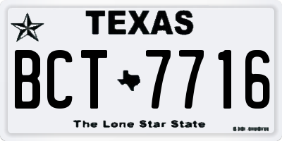 TX license plate BCT7716