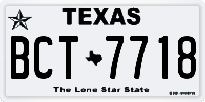 TX license plate BCT7718