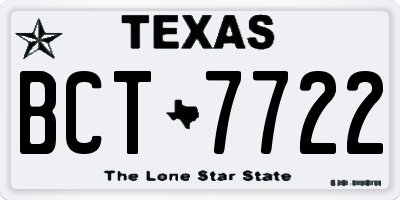 TX license plate BCT7722
