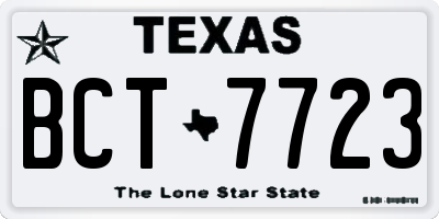 TX license plate BCT7723