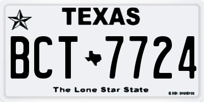 TX license plate BCT7724