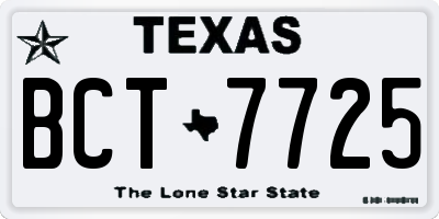 TX license plate BCT7725