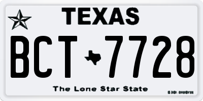 TX license plate BCT7728