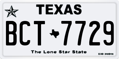 TX license plate BCT7729