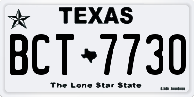 TX license plate BCT7730