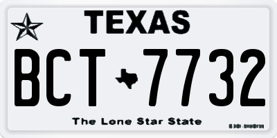 TX license plate BCT7732