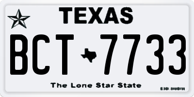 TX license plate BCT7733