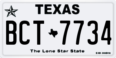 TX license plate BCT7734