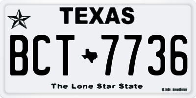 TX license plate BCT7736