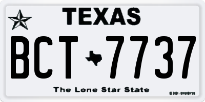 TX license plate BCT7737