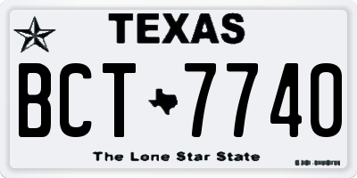 TX license plate BCT7740