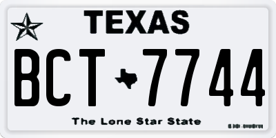TX license plate BCT7744