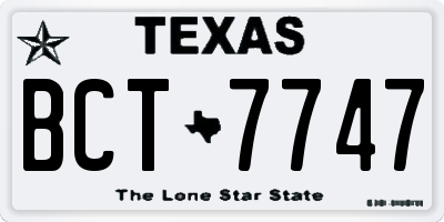 TX license plate BCT7747