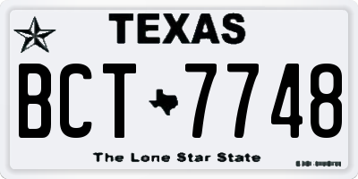 TX license plate BCT7748