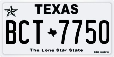 TX license plate BCT7750
