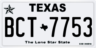 TX license plate BCT7753