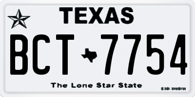 TX license plate BCT7754