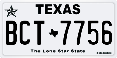 TX license plate BCT7756
