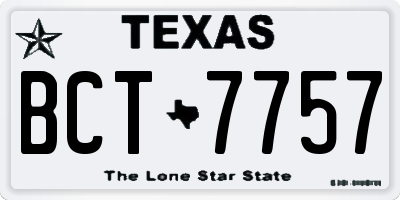 TX license plate BCT7757