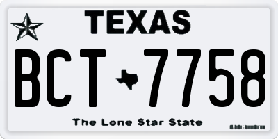 TX license plate BCT7758