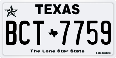 TX license plate BCT7759
