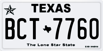 TX license plate BCT7760