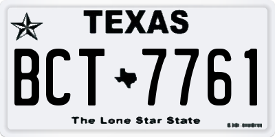 TX license plate BCT7761