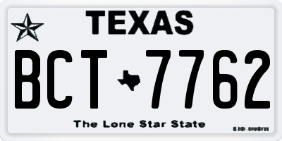 TX license plate BCT7762
