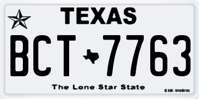TX license plate BCT7763