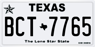 TX license plate BCT7765