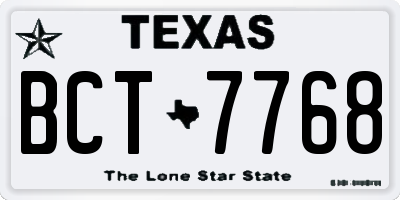 TX license plate BCT7768