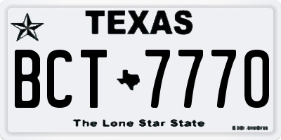 TX license plate BCT7770