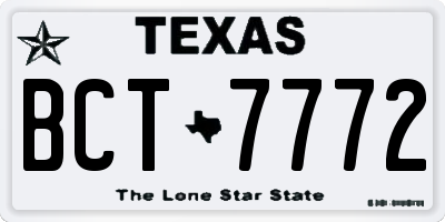 TX license plate BCT7772