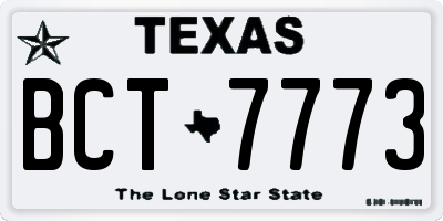 TX license plate BCT7773