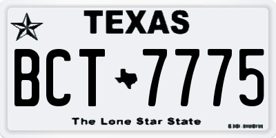 TX license plate BCT7775