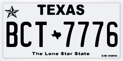 TX license plate BCT7776