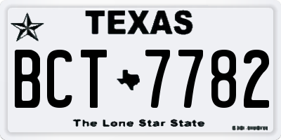 TX license plate BCT7782