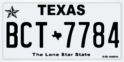 TX license plate BCT7784