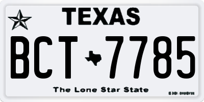 TX license plate BCT7785